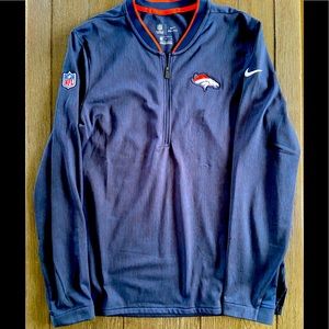 Mens Denver Broncos authentic Nike 1/2 zip. Medium